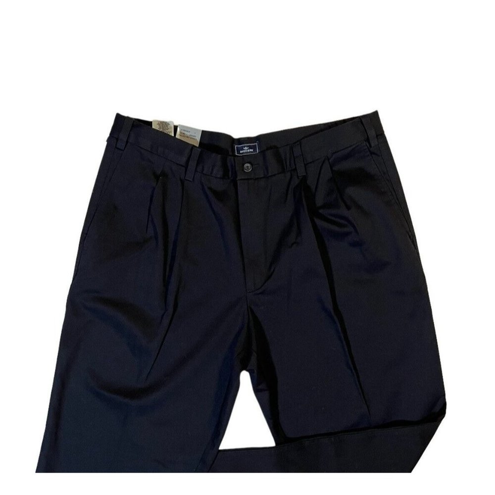 DOCKERS NEW 36x29 (28) Mens Black Comfort Waist Khaki Pleated Dress Pants NWT - Picture 2 of 11